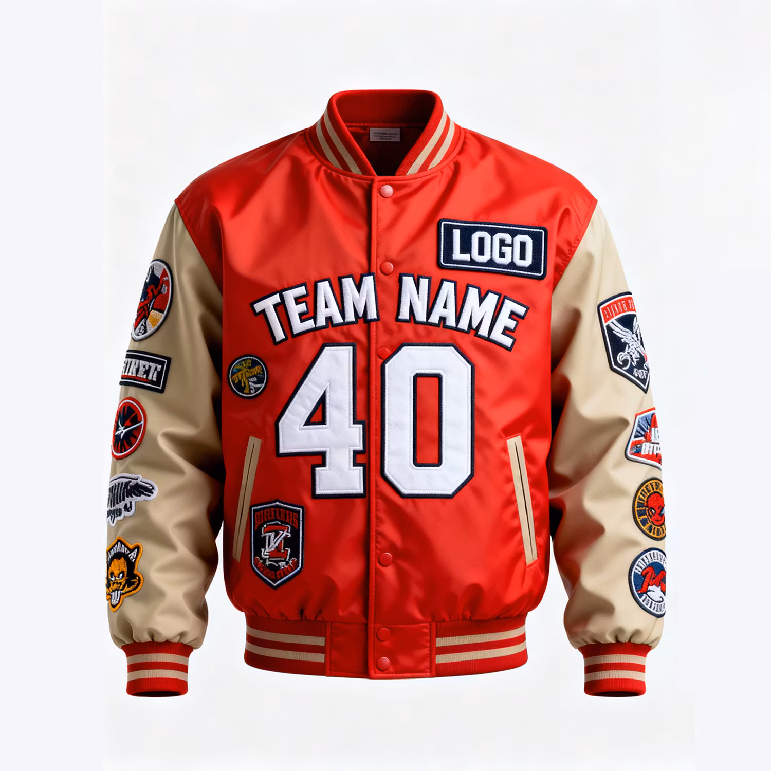 Winter Embroidered Men's Polyester Vintage Fleece Jacket Custom Logo Front Eco-Friendly Windproof Breathable College Baseball