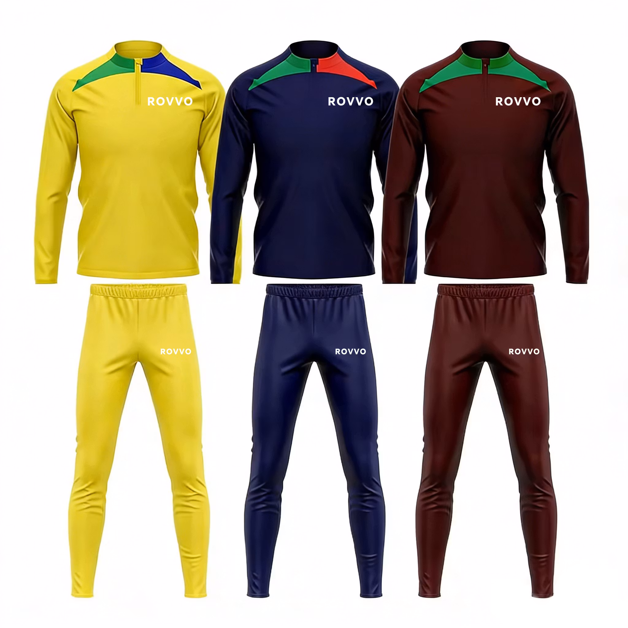 New Design Custom LOGO High Quality Wholesale 1/4 Zip Football Tracksuit Soccer Training Suit Jersey Premium Soccer Wear