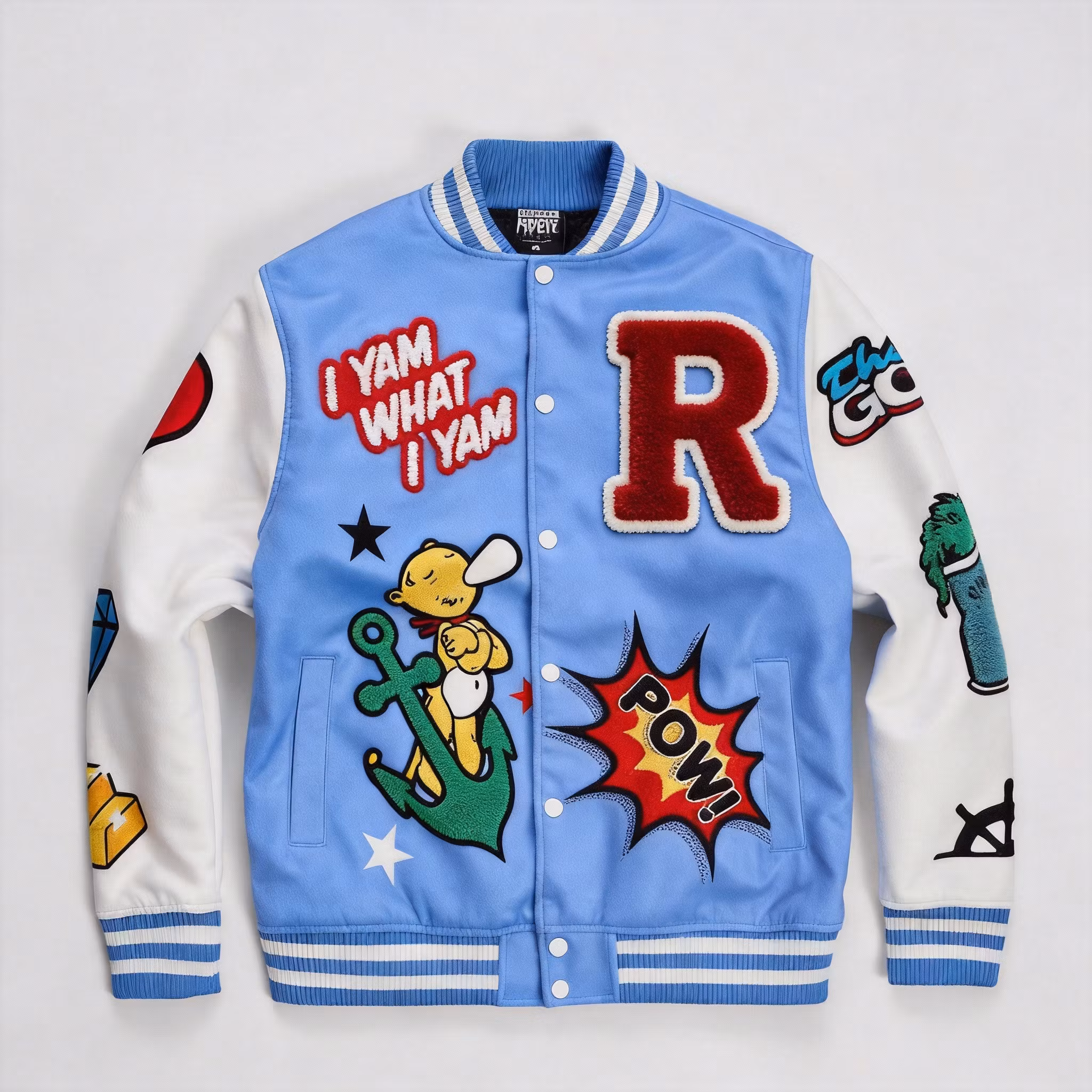 OEM Custom High Quality Chenille Embroidery Winter Men's Polyester Long Sleeves Baseball Letterman College Varsity Jackets