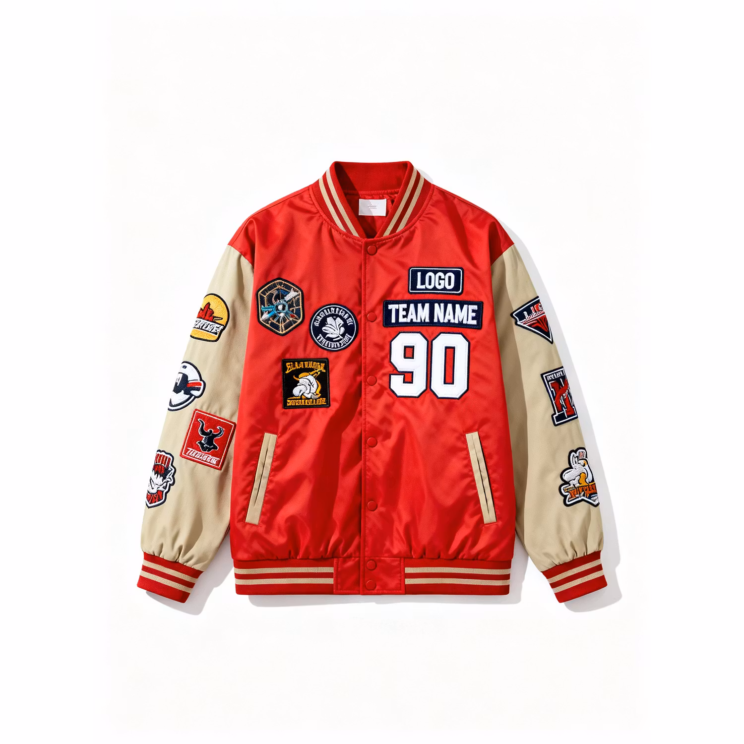 Custom Men's Varsity Jacket Vintage Fleece Varsity Jacket with Chenille Embroidery Windbreaker Jacket for Men Clothing